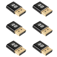 6X 4K Displayport Dummy Plug DP Adaptador de Exibição Virtual EDID Emulador Fantasma Sem Cabeça para Placa Vídeo Gráfica PC