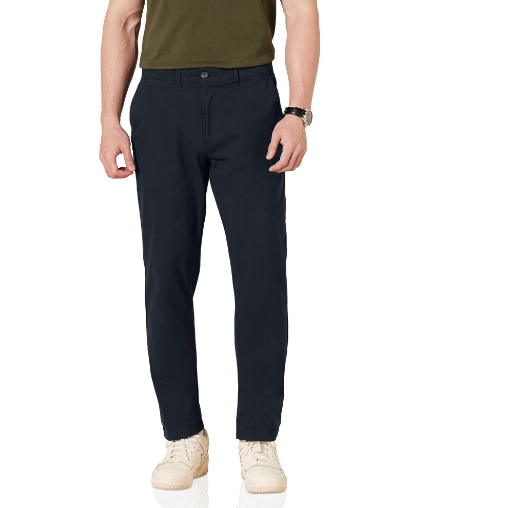 Amazon Essentials Mens Athletic-Fit casual Stretch chino Pant (Available in Big & Tall)  Black  38W x 34L