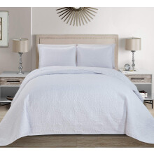 Fancy Collection Collection Embossed Hedspread Over Size Solid # Austin (White King/California King)