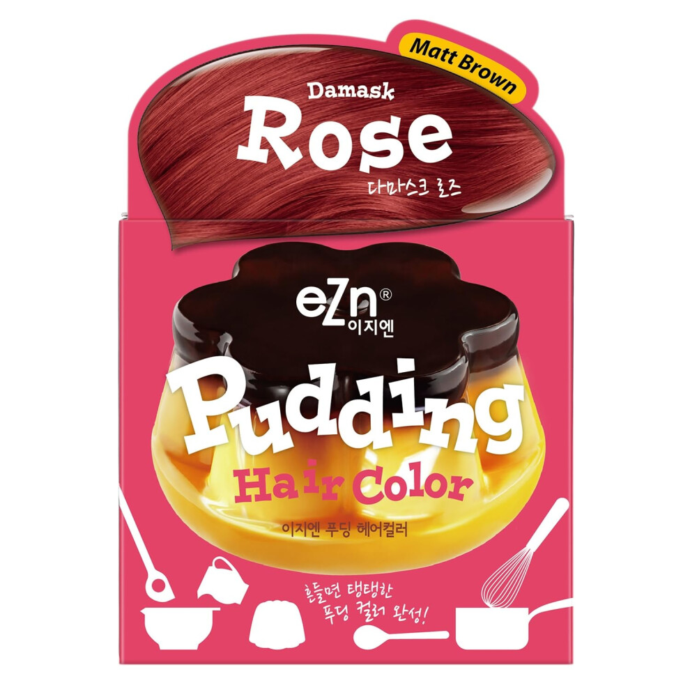 Ezn Pudding Hair Dye Ammonia Free Semi-Permanent Self Hair Dye Diy Kit Included Contain Keratin Made In Korea Beauty Damask Rose