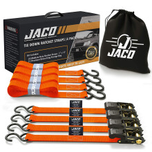 JACO Ιμάντες Στήριξης με Ράουλα - 1 ίντσα x 15 πόδια (4 Συσκευασία) | 1,823 lbs (Πορτοκαλί)