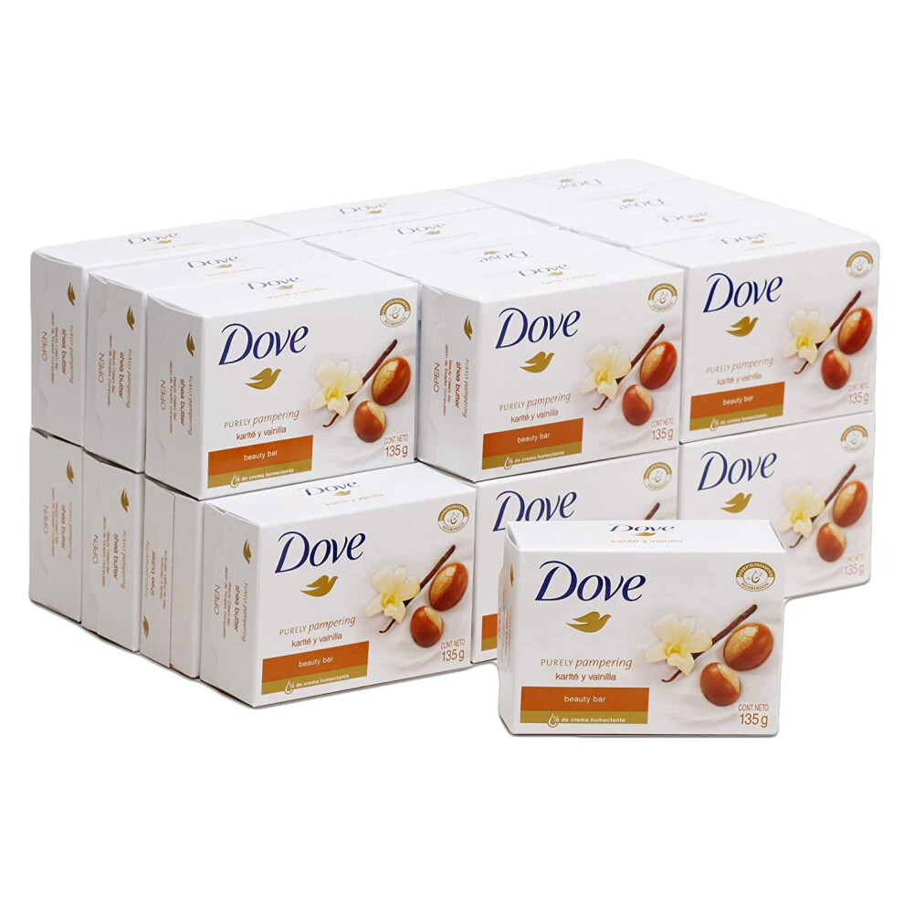 Dove Shea Butter Beauty Bar with Vanilla  4.75 Oz/135 Gr  Unisex Skin Cleansing Agent
