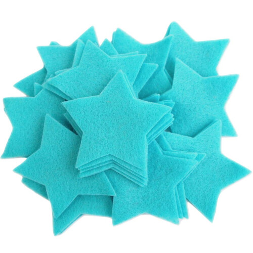Playfulness Ever After Estrelas de feltro de 3 polegadas e 35 unidades (turquesa)