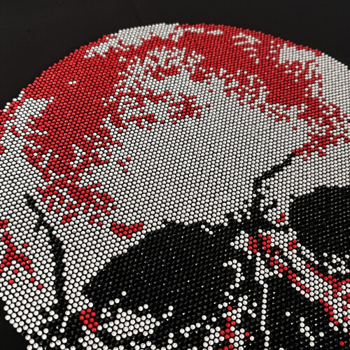 Design de Strass com Cabeça de Caveira Vermelha Aplicável 1