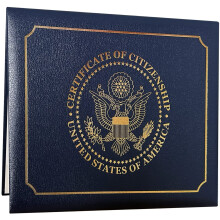 Indehaver af amerikansk statsborgerskabscertifikat | Gaver til amerikansk statsborgerskab | 2023 Naturalisation Certificate Polstret Holder med C