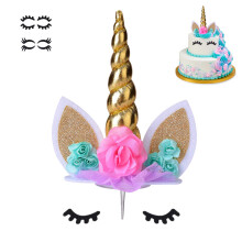 Unicorn tort topper handmade petrecere pentru tort livrari cu mai multe genele Reuasble Gold Horn pentru petreceri de na?tere pentru copii ?i nun