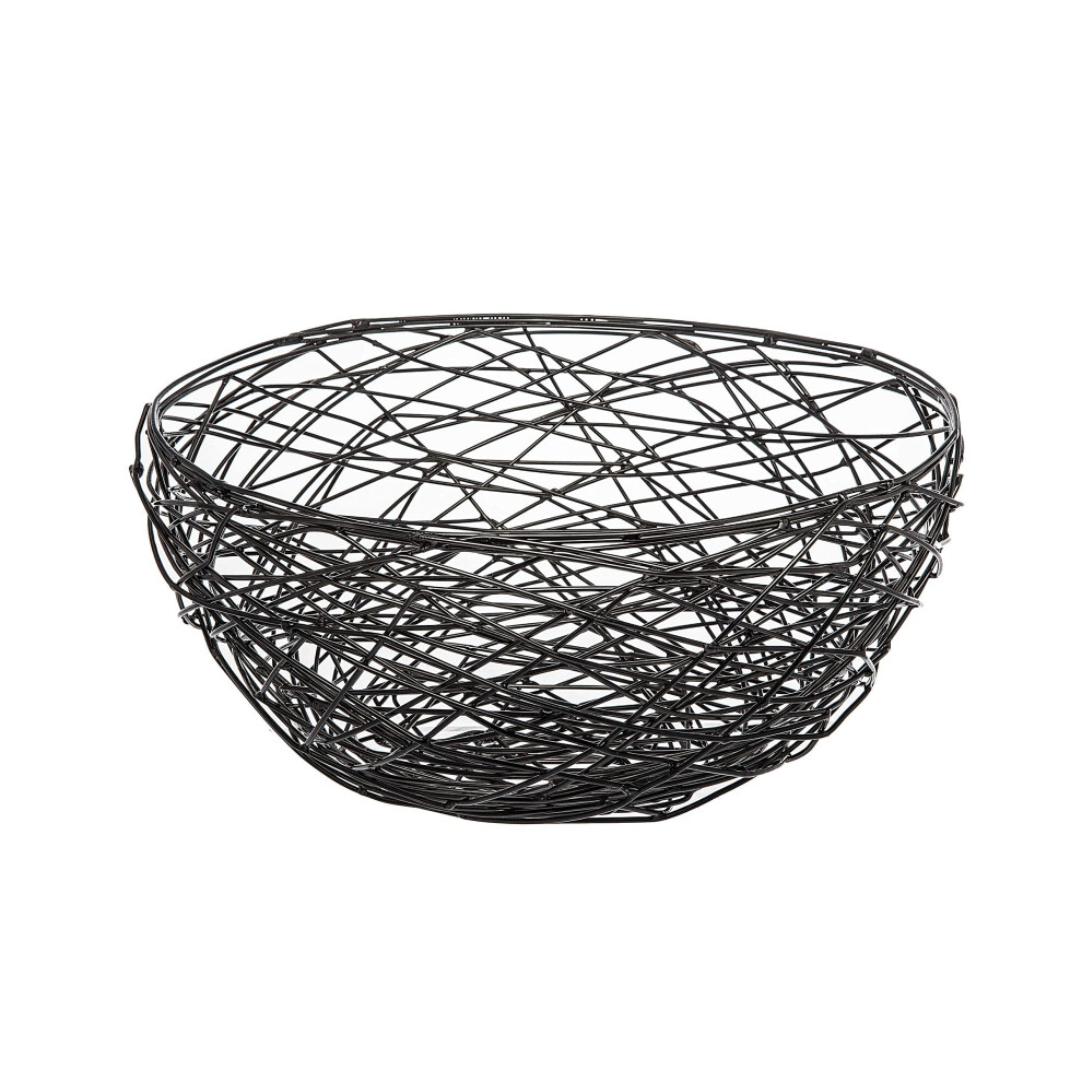 Godinger Decorative Nest Fruit Bowl Centerpiece Food Serveware 8 inch - Black