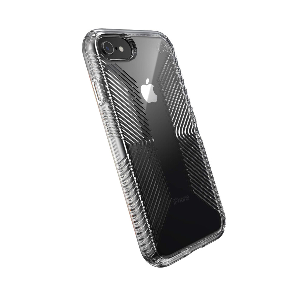 Speck Products Presidio Perfect-Clear with Grip Case, Compatible with iPhone SE (2020)/iPhone 8/iPhone 7, Clear/Clear (136216-5085)