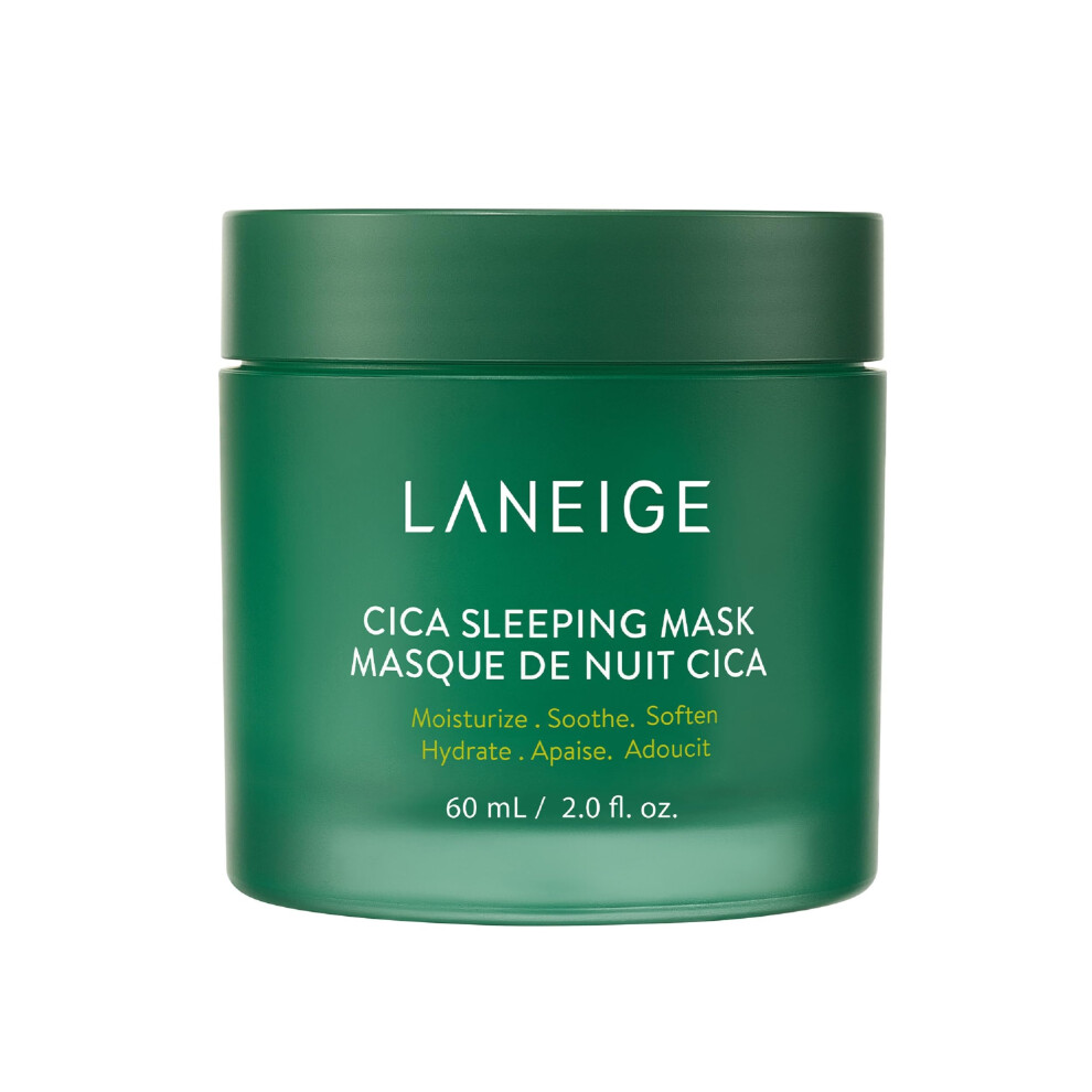 Masque de nuit hypoallerg  nique Cica de LANEIGE  : hydrate, nourrit et apaise les peaux stress  es 2,0  fl. oz. (L'emballage peut varier)