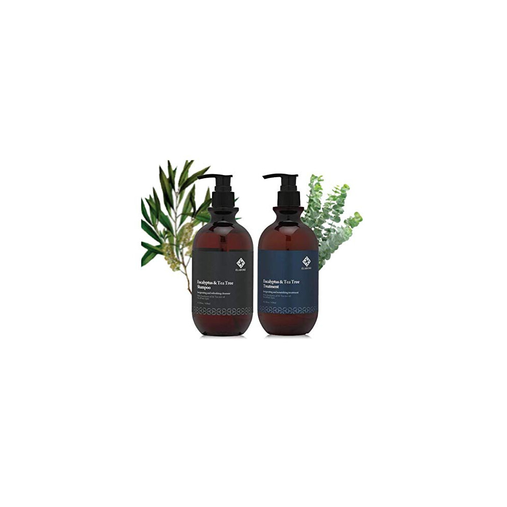 Elabore Eucalyptus & Tea Tree Shampoo & Treatment Set (15.21 Fl.oz / 450 Ml)