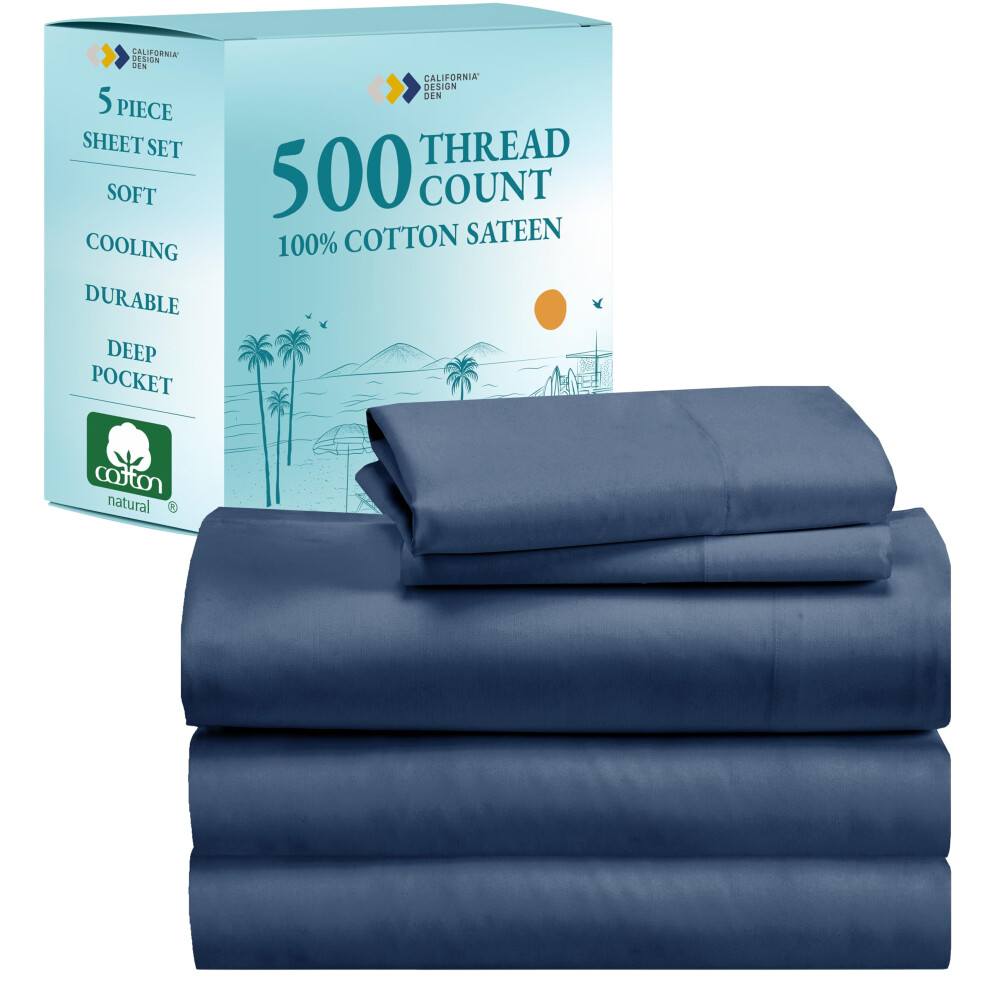 Luxuri Ses, Verstellbares Bettlaken-Set F R Split King-Size-Betten, Weich, 100 % Baumwolle, Fadenzahl 500, Bequeme Passform, Inklusive Spannbettl-image