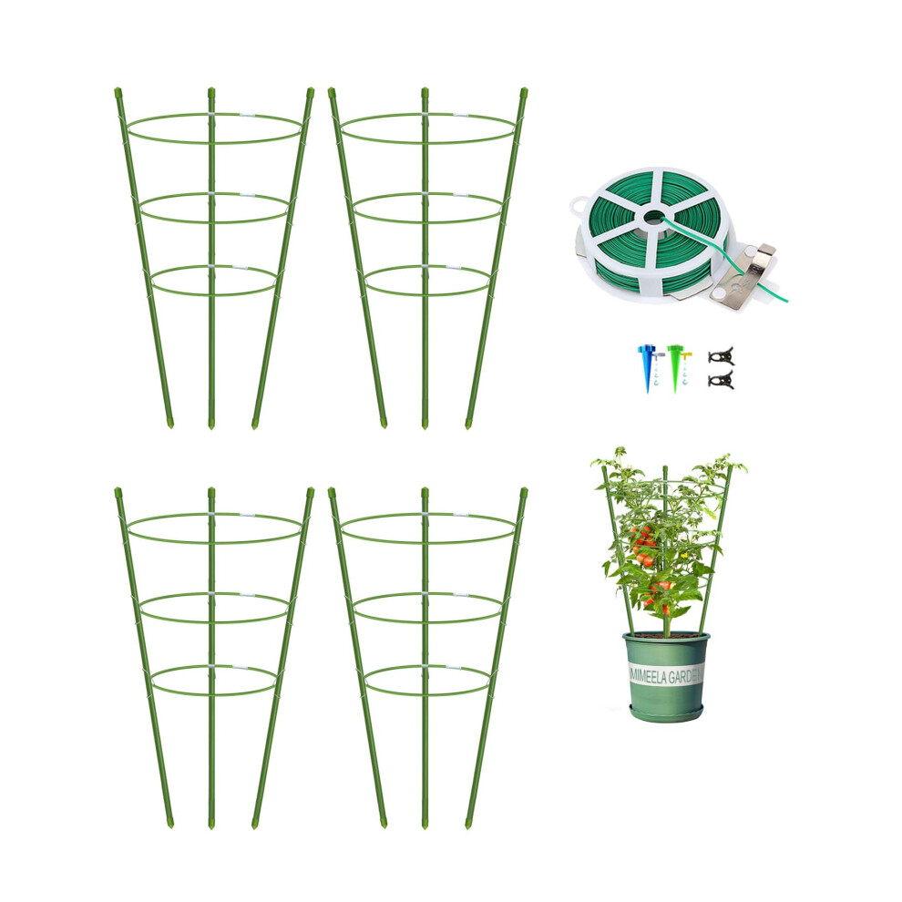 Lot de 4 supports pour plantes de jardin, cage     tomates, treillis de 45,7 cm pour plantes grimpantes, kits de treillis pour plantes (45,7 cm).