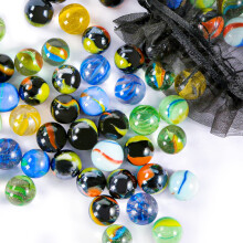 POPLAY Bunte Glasmurmeln, 1,5 cm, groe Menge fr Kinder, Murmelspiele, Heimwerken und Heimdekoration