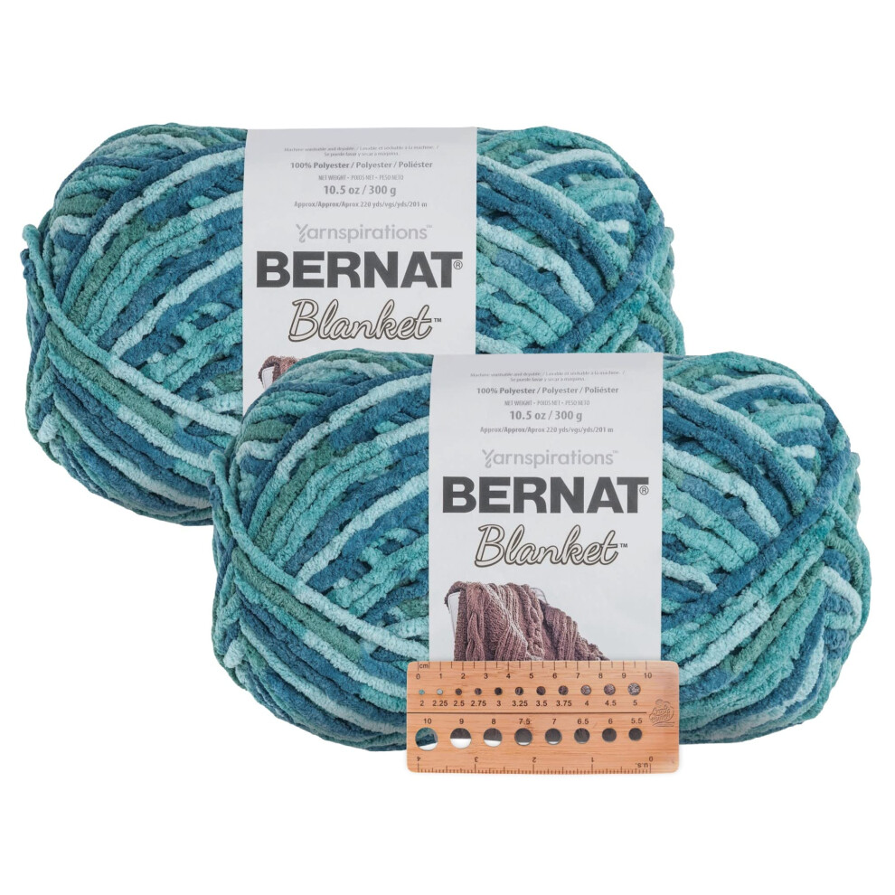 Bernat Dekengaren - Big Ball (10,5 oz) - 2 stuks met patroonkaarten in kleur (Tidepool)