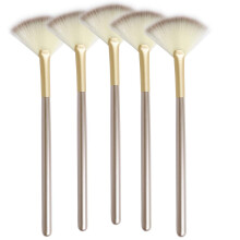 Brocha Facial de Ventilador Suave y Delgada, Multiusos, Aplicador de Máscara Ácida, Pack de 5