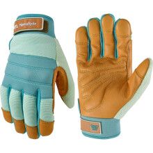 Wells Lamont Kvinders HydraHyde Vandafvisende L?der Palm Hybrid Arbejdshavehandsker Sm? (3250S) Bl?