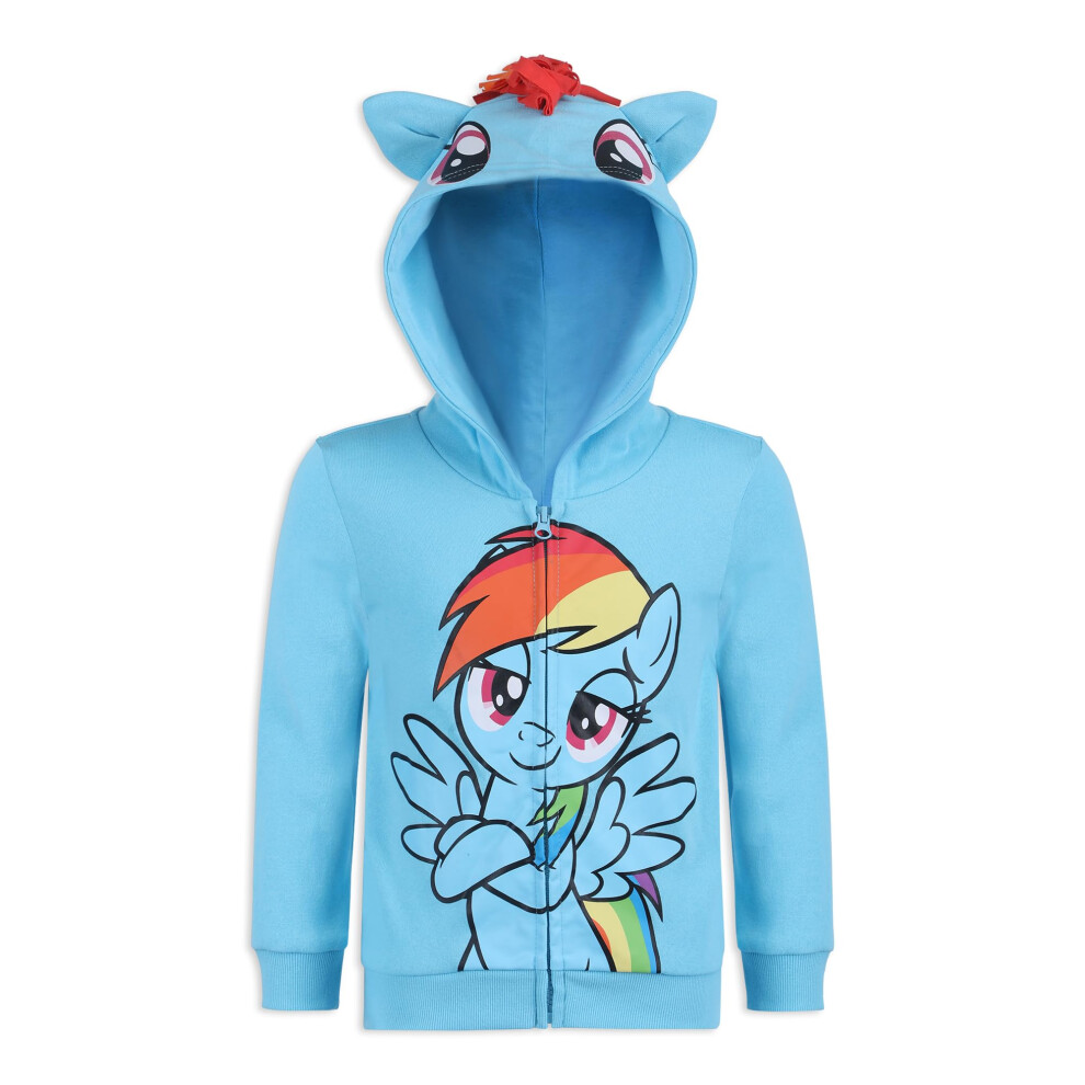 Hasbro My Little Pony Girls Rainbow Dash  Twilight Sparkle and Pinkie Pie Zip Up Hoodie for Toddler and Little Kids
