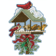 Kit de Ornamento de Ponto Cruz Contado Bead Winter Feast Mill Hill 2020
