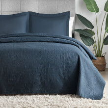 Cuvertura Hansleep Navy King Size - Cuvertura de pat cu ultrasunete damasc pentru toate anotimpurile Set de lenjerie de pat cuvertura moale, u?oa