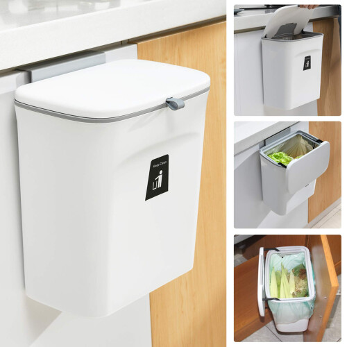 Tiyafuro 2.4 Gallon Kitchen Compost Bin for Counter Top or Under Sink