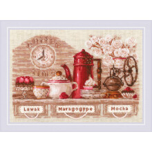 RIOLIS Counted Cross Stitch Kit 11.75""""X8.25""""-Coffee Time (14 Count)