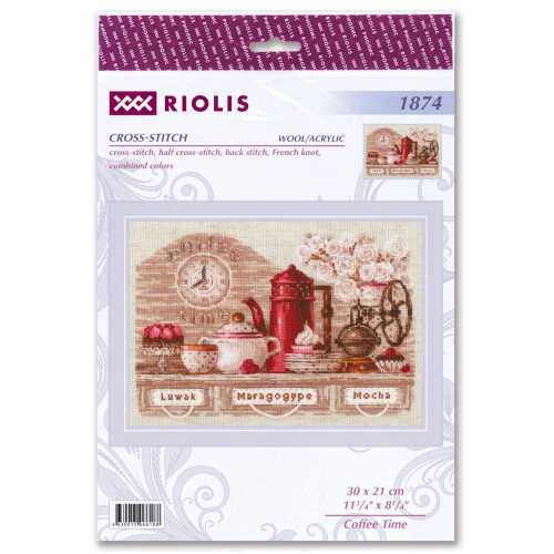 RIOLIS Counted Cross Stitch Kit 11.75""""X8.25""""-Coffee Time (14 Count) 1