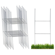 Cadru de ?eapa cu trepte din srma metalica robusta pentru semne de curte, 10 x 24 inci, cadru H, vrfuri pentru semne de srma (pachet de 15)