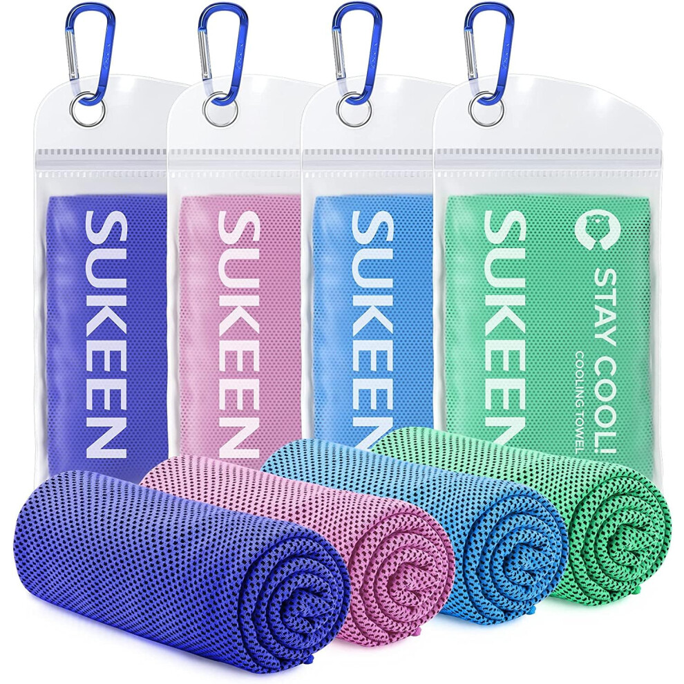Serviette Rafra Chissante Sukeen (40 X 12) En Microfibre Douce Et Respirante Pour Le Yoga, Le Golf, La Gym, Le Camping, La Course Pied, L'entra-image