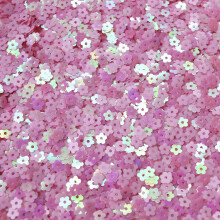 Sequin Flowers Light Pink Rainbow Iris Glossy Back Reversible Petite 5mm Made in USA