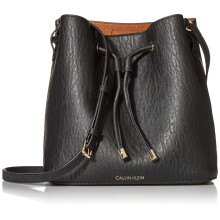 Calvin Klein dam Gabrianna Novelty Bucket Axelväska, Svart, One Size