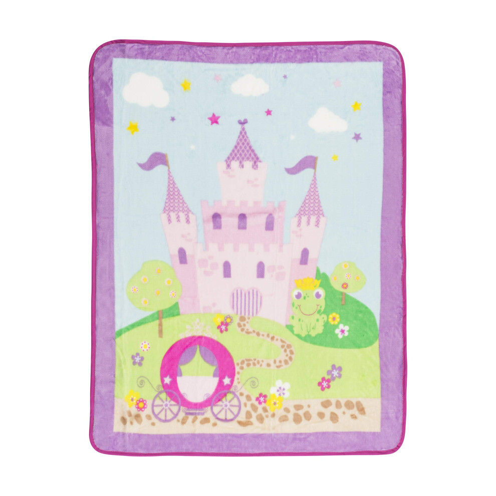 EVERYDAY KIDS Toddler Throw Blanket - 30"""" by 40"""" - Princess Storyland - Super Soft  Plush  Warm and Comfortable