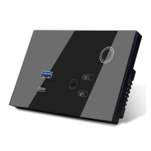 WiFi Smart Tuya 15A Tomada de Parede USB TIPO C Plugue Energia para Home Life Preto UE