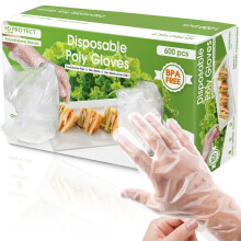 Keppi 600pcs Plastikhandsker BPA & Latex Gratis perfekt madh?ndtering sikkert engang til madlavning af bulk en st?rrelse stor pasform
