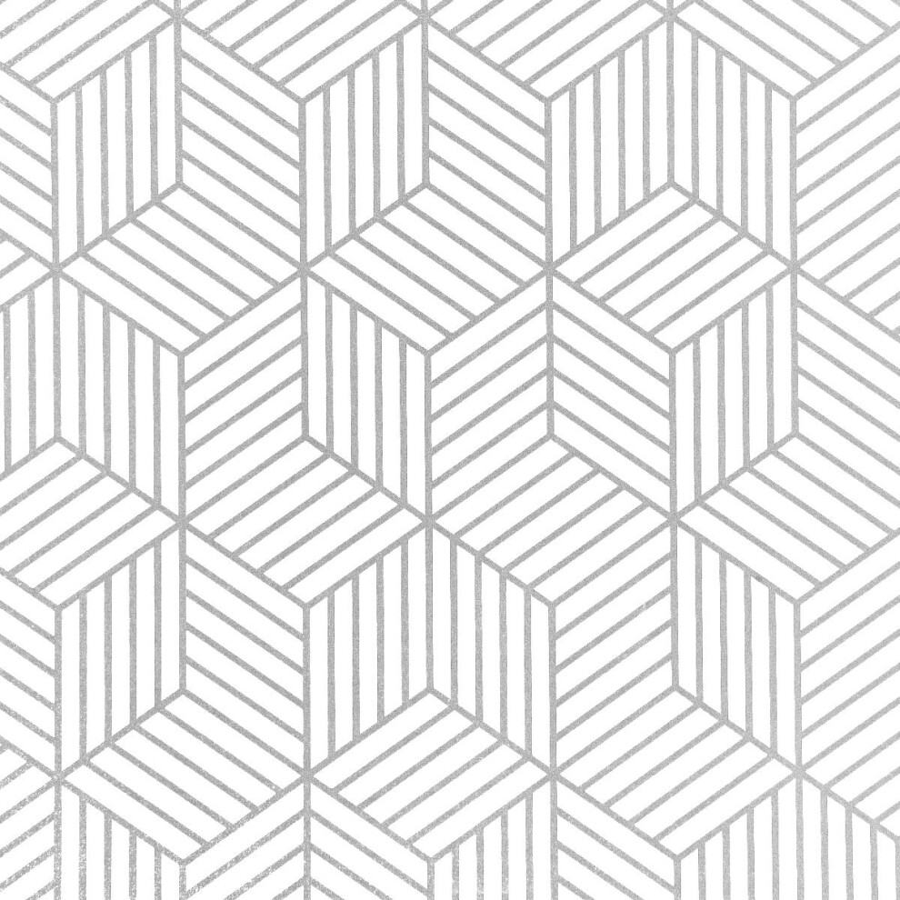 Wenmer Geometric Hexagon Wallpaper Contact Paper 17.71 Inch X 118 Inch Geometric Hexagon Silver Peel And Stick Wallpaper Self Adhesive Wallpaper Vinyl 8434657822685