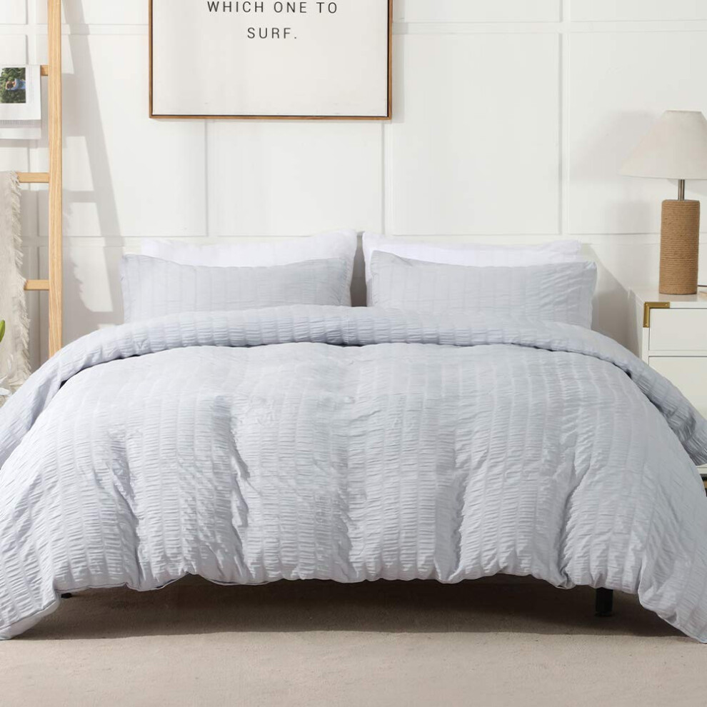 Housse de couette AveLom gris clair Cal King (104 x 98 pouces) 3 pi   ces (1 housse de couette, 2 taies d'oreiller) Ensemble de housse de couette t