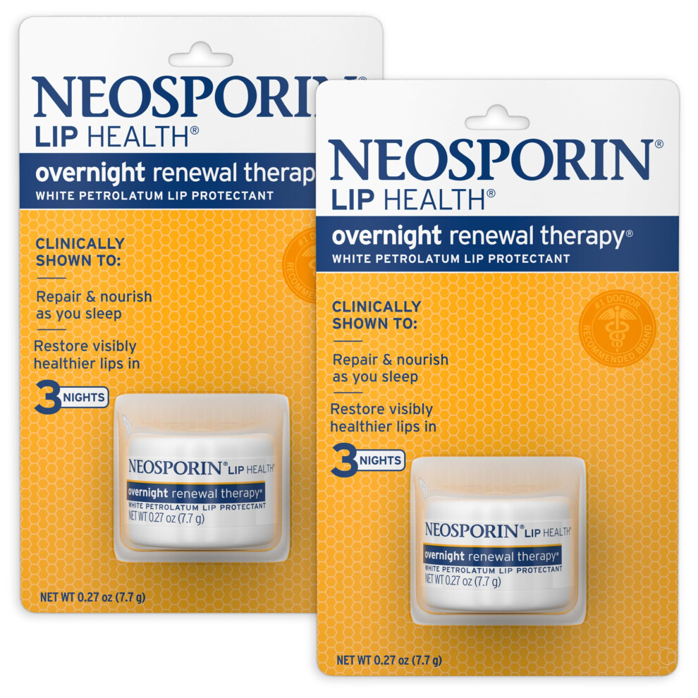 Neosporin Lip Health Overnight Renewal Therapy  027 Oz  Pack of 2