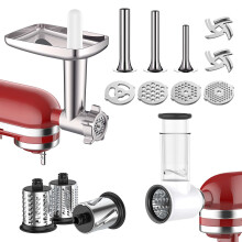 Fleischwolf und Schneidemaschine, Zerkleinerer-Aufstze fr KitchenAid-Standmixer, Fleischwolf mit Wurstfllerrohren, Sand und Schneidemaschine, Zerk
