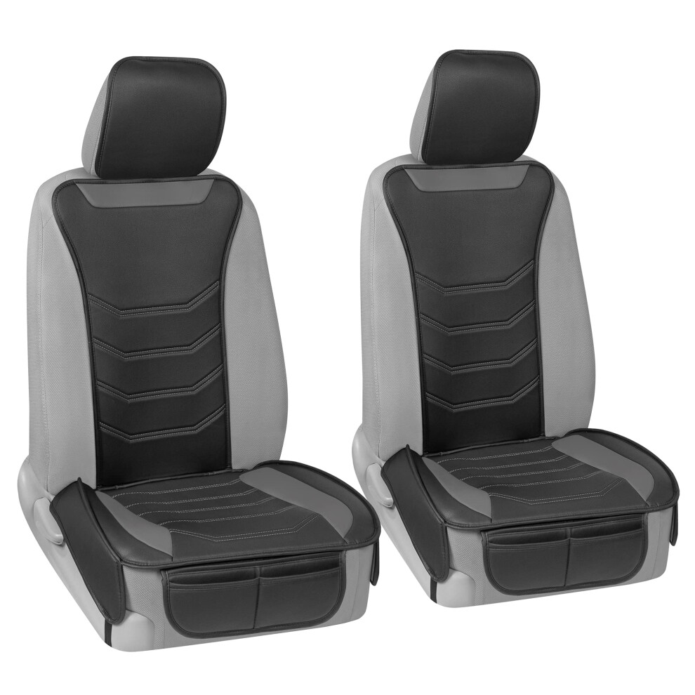 Motor Trend Luxefit Seat Covers For Cars Trucks Van Suv (2 Pack) Gray 826942148699