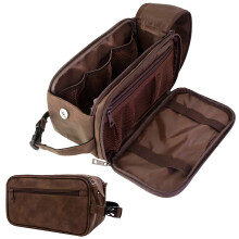 PAVILIA Toiletry Bag for Men Travel Essentials Shaving Dopp Kit Mens Travel Bag Toiletries Organizer Case for Grooming PU Leather Water Resistant C