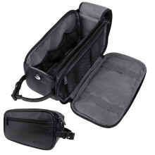 PAVILIA Toiletry Bag for Men Travel Toiletries Bag | Water-resistant Dopp Kit PU Leather Shaving Bag Organizer for Toiletry Accessories Grooming H