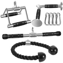 DYNASQUARE Tricep Press Down Kabel Maskintilbeh?r Body Building LAT Pulldown Attachments Home Gym Tilbeh?r Dobbelt D H?ndtag V Bar Tricep Rope Pu