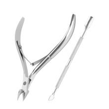 Metalen Nagelriemtrimmer met Cuticle Pusher en Cutter 2 stuks Professionele Cuticle Remover Tool Kit Cuticle Cutter Set Nagelriemtangen Cuticle Clipp