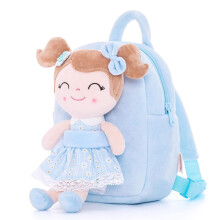 Gloveleya Kids Backpack Toddler Girls Backpacks with Soft Plush Doll Toys Blue 9