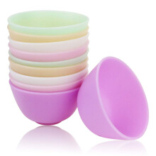 Billiotream 10 PC -uri multi -colorate siliconice de amestecare a bolului reutilizabil ?i servire boluri de boluri de condiment bol facial bol -