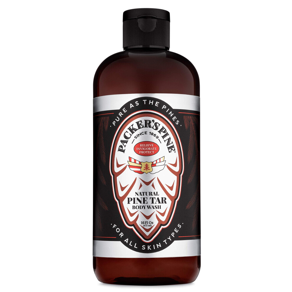 Packers Pine Tar Body Wash  Soothing Mens Shower gel For Psoriasis Relief  Made With Natural Pine Tar and Pine Oils  Paraben & Sulfate-Free, 16 fl oz