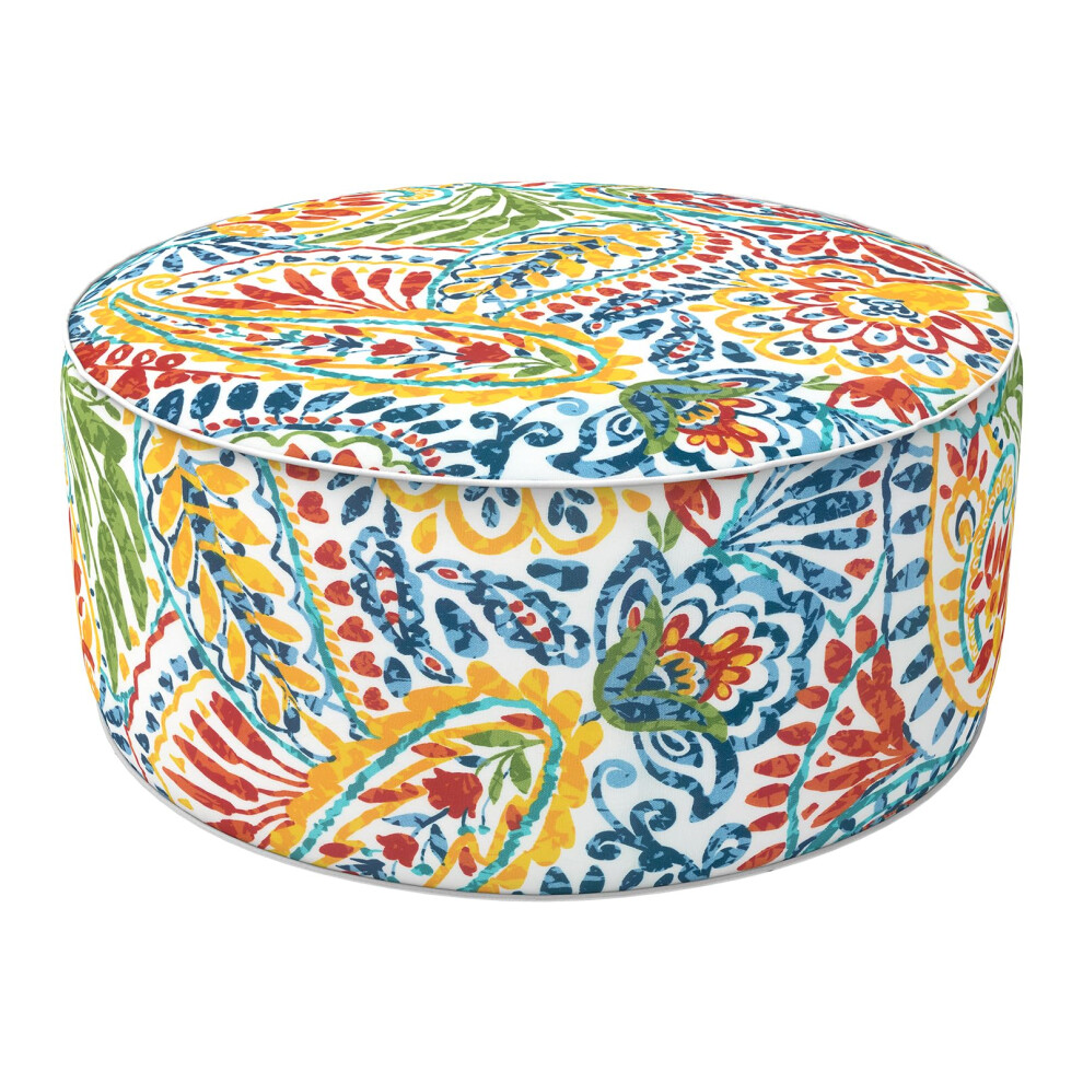 LVTXIII Ottoman gonflable int   rieur/ext   rieur, repose-pieds rond, toutes saisons, 21 x 9 po, portable, pour terrasse, jardin, camping ou maison,