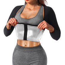 DYUAI Saunaskjorte til Kvinder Saunadragt til Kvinder Taljetr?ner Sauna Sweatvest Workout Body Shaper Lang?rmet(6003-07-L)