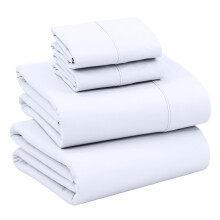 RUVANTI 100% Cotton Sheets - Crispy Cooling Percale Sheets for Queen Size Bed Breathable & Durable Queen Sheet Set 16 Inches Deep Pocket Bed Sheets
