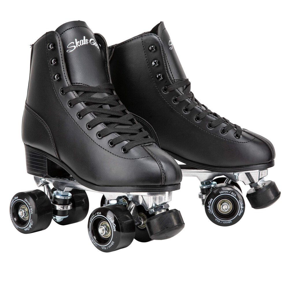 Skate Gear Retro-Quad-Rollschuhe Mit Strukturiertem Stiefel (Schwarz, Damen 8 / Herren 7)-image