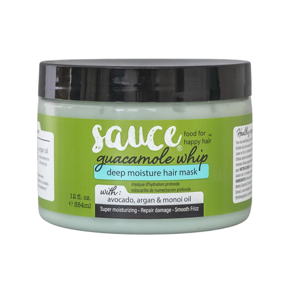 So?Ensch?Nheit Sauce Beauty Guacamole Whip Hair Mask - Deep Conditioning For All Hair Types W/Avocado Honey & Argan Oil - 12 Fl Oz For Dry Damaged & Frizzy Hair Gu
